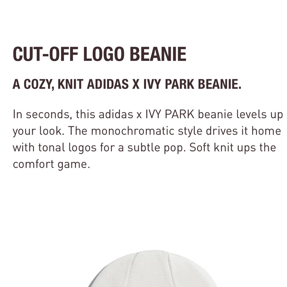 🎉 HP 🎉 🆕 IVY PARK x adidas Icy Park Cut Off Logo Beanie - Picture 10 of 10
